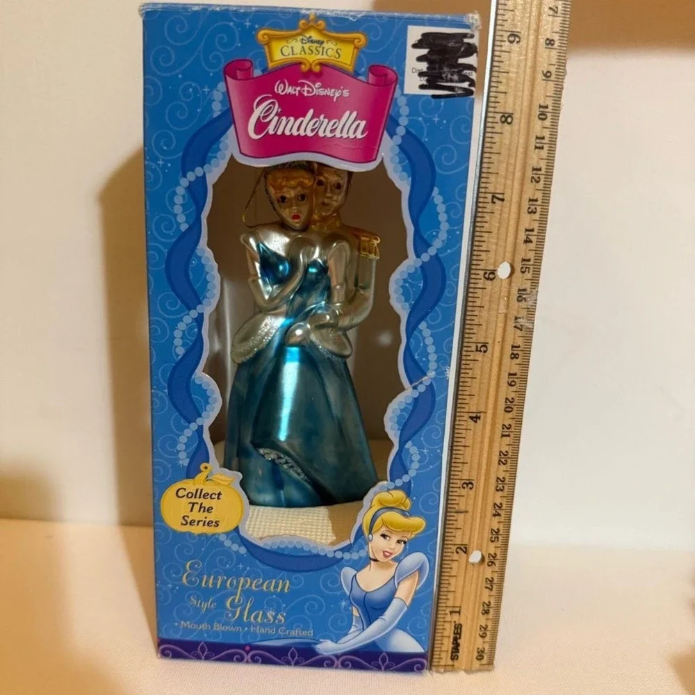 Walt Disney Cinderella & Prince European Glass Blown Christmas Ornament 6.5